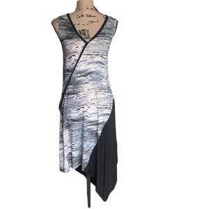 Suki + Solaine Dress Abstract Design Asymmetrical Hem XS